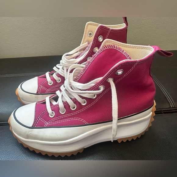 Converse Women's Run Star Hike Hi Midnight Hibiscus Platform Sneakers - Picture 9 of 14
